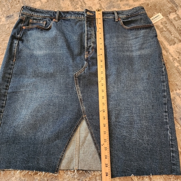 NWT Old Navy Denim Jean Skirt Front Slit Button Fly Women's Plus Size 22 - Picture 13 of 16